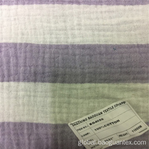 100% Double Cotton Gauze Yarn Dyed Stripe Textile